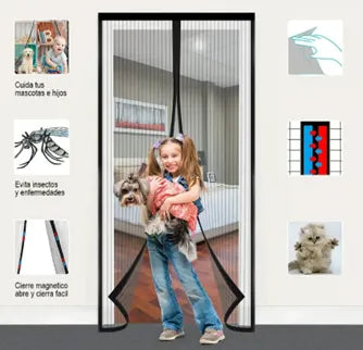 Cortina Mosquitera EcoScreen – Instalación Sin Herramientas, Cierre Magnético, Ideal para Mascotas y Niños