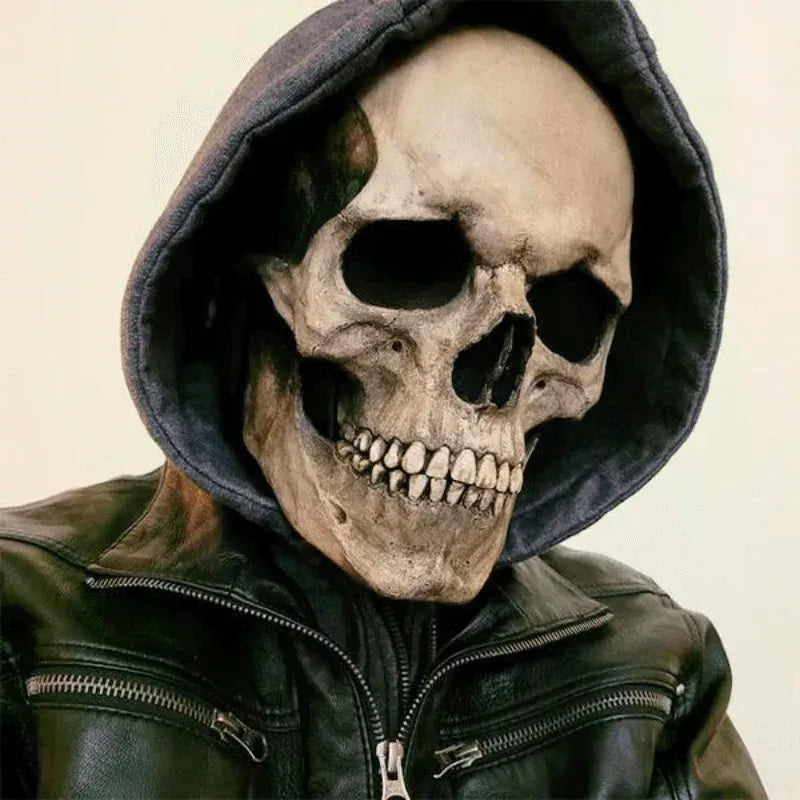 SkullMask™ - Máscara de calavera -cabeza completa con mandíbula móvil y luz led en los ojos