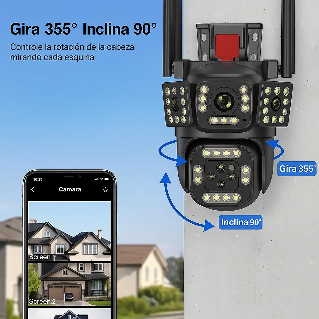 Cámara de Seguridad 3 Lentes