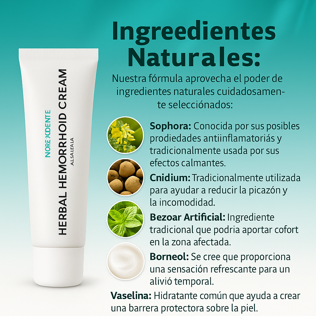 🌿 Crema Herbal hemorrhoid – Alivio Discreto, Seguro y Sin Dolor.