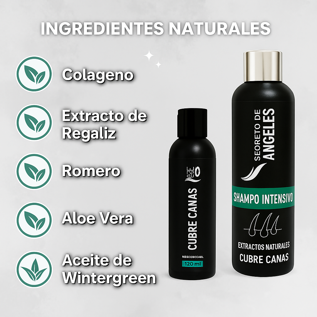 MEGA-COMBO! Shampoo Cubre Canas Secreto de Ángeles + Colágeno y LLEVA EXFOLIANTE GRATIS