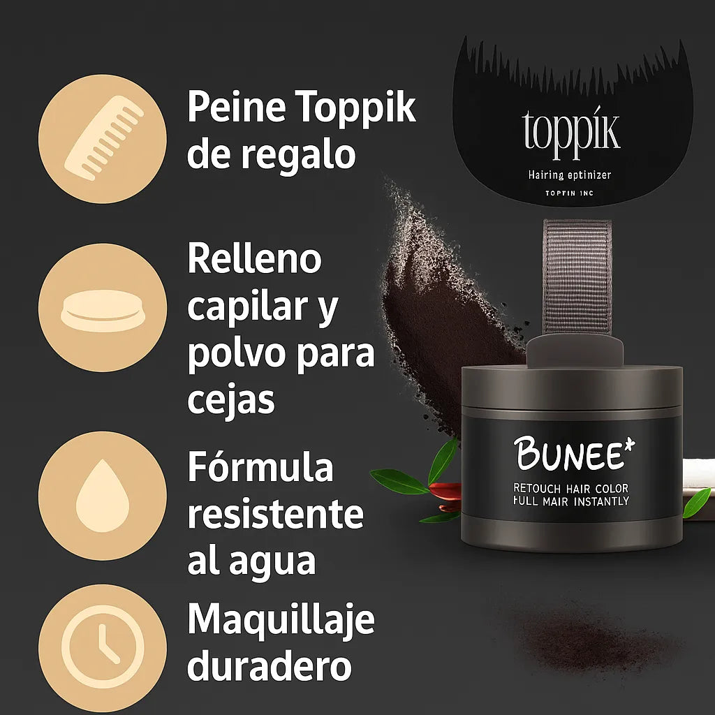 BUNEE® Elimina canas y raíces en segundos + Peine Toppik de REGALO