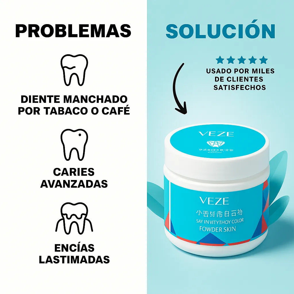 🔥 Polvo Mineral Veze® – Elimina manchas de Te, Café y Tabaco🔥