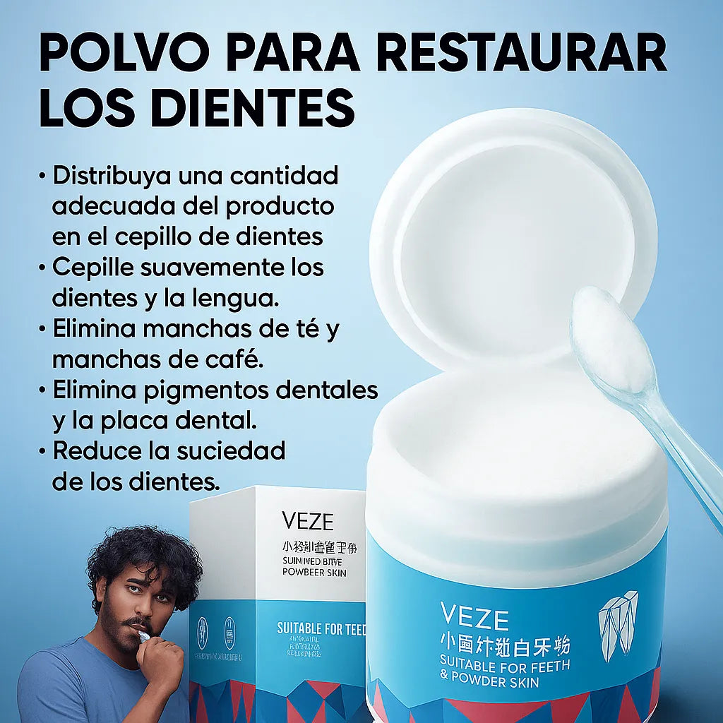 🔥 Polvo Mineral Veze® – Elimina manchas de Te, Café y Tabaco🔥
