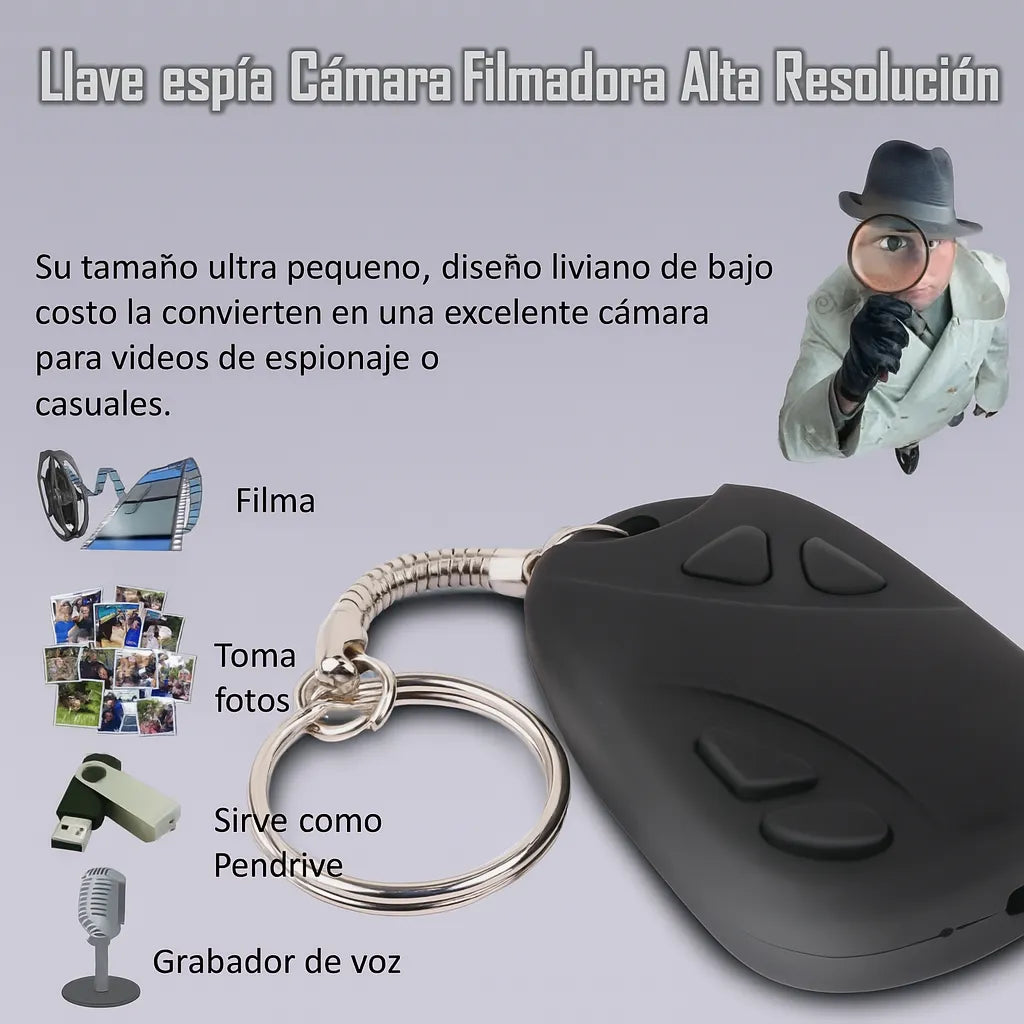 Llavero Mini Cámara discreta "- Tu seguridad, en un llavero 📷🔑"