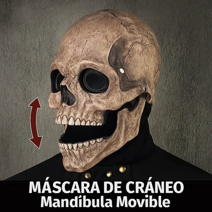 SkullMask™ - Máscara de calavera -cabeza completa con mandíbula móvil y luz led en los ojos