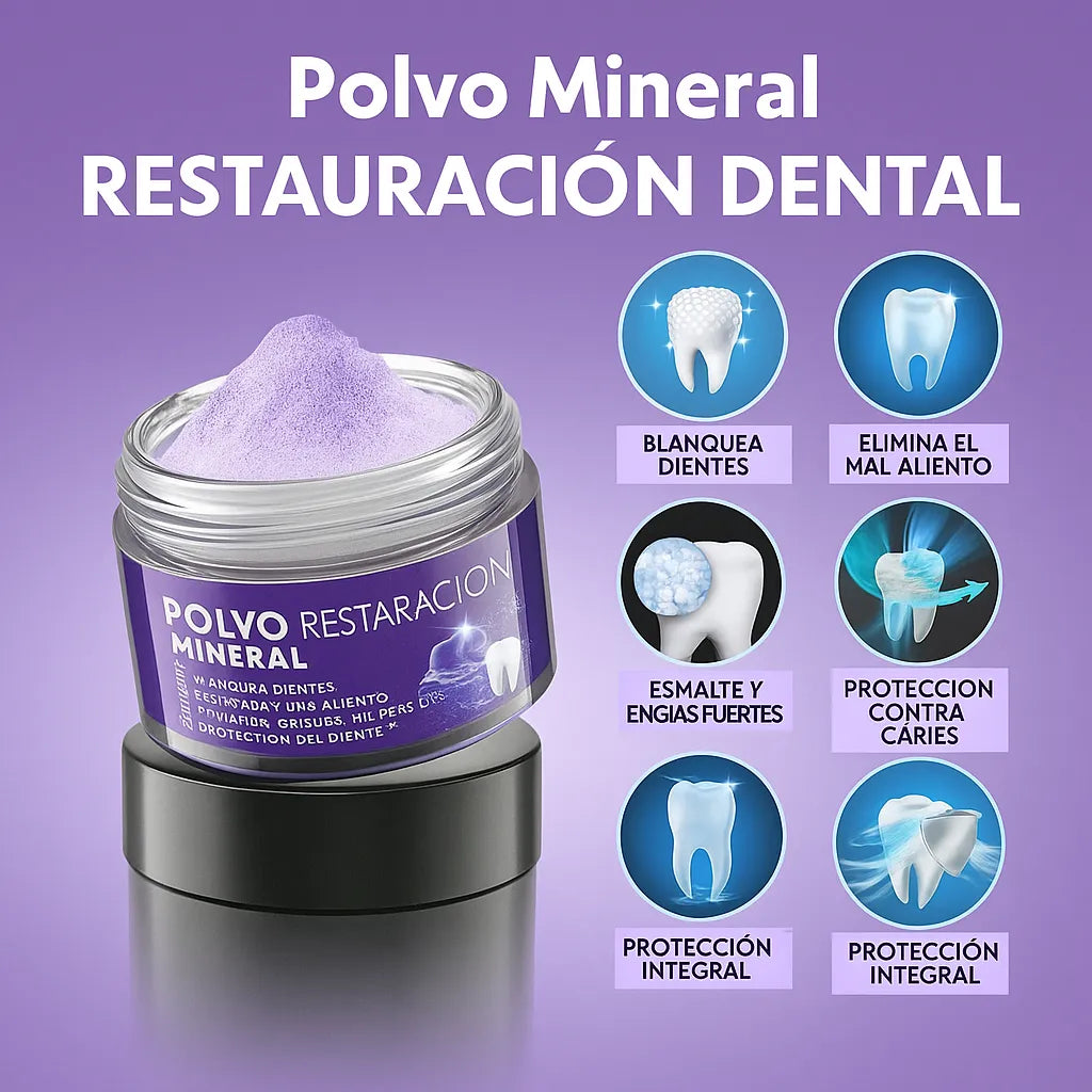 ✨ Polvo Mineral Restauración Dental® –Dientes Blancos y Restaurados al Instante✨